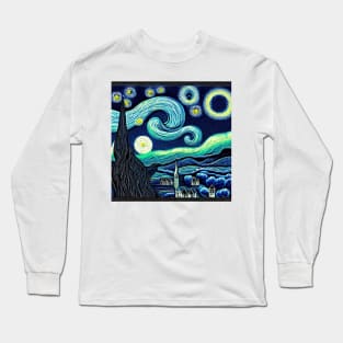 Beautiful Abstract swirl Rustic Fantasya Landscape Long Sleeve T-Shirt